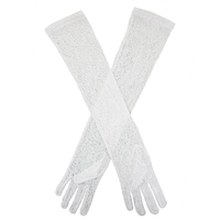 Dents Womens Mesh Elbow Length Evening Gloves Ladies - Silver