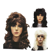 RETRO WIG Curly Long Hair Disco Punk Rock Party Costume 60s 70s 22425