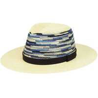 Bailey Mens Tasmin Straw Hat Panama Fedora Made in USA - Storm Multi