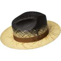 Bailey Mens Warlick Fedora Straw Hat Made in USA Panama - Charcoal Rust