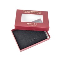 Dents RFID Blocking Pebble Credit Card Holder Bifold Minimalist - Black