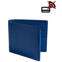 Dents Beauley Pebble Grain Leather Slim Bifold Wallet with RFID Blocking - Royal Blue