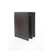 Dents Natural Grain Leather Wallet with RFID Blocking Protection - Chocolate/Royal Blue