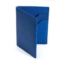 Dents Beauley Pebble Grain Leather Passport Holder with RFID - Royal Blue