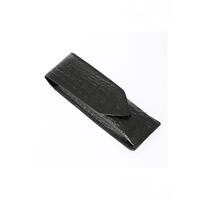 Dents Tamar Crocodile Print Genuine Leather Pen Case Pouch Holder Bag - Black