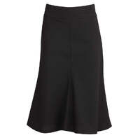 Womens Fluted 3/4 Length Below Knee Skirt Work Business - Black