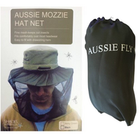 Mosquito Hat Net Head Protector Bee Bug Mesh Insect Mozzie Fishing Fly - Olive