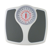 Propert 150kg Mechanical Bathroom Scales Speedometer Analogue - White/Grey