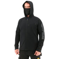 Caterpillar Men's ViralOff® Hooded Sweatshirt Hoodie w Face Mask Covering - Pitch Bla