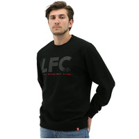 Liverpool FC Men's Crew Jumper Sweatshirt Winter Warm Soccer Football LFC - Black