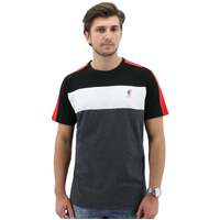 Liverpool FC Men's Crew T Shirt Tee Top Soccer Football - Tricolour Red Stripe