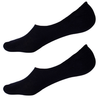 2x NO SHOW COTTON SOCKS Non Slip Heel Grip Low Cut Invisible Footlet Seamless