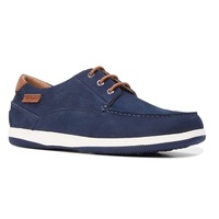 HUSH PUPPIES Men's Dusty Leather Shoes Soft Casual or Formal - Navy Nubuck
