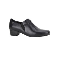 Hush Puppies Women's Unbelievable Heels Ankle Leather Shoes w Zip Ladies - Black