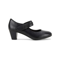HUSH PUPPIES Cadence Mary Jane Heels Work Formal Strap Leather Shoes  - Black