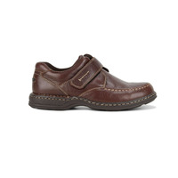 HUSH PUPPIES Men's Roger Slip On w Strap Extra Wide Leather Shoes - Brown