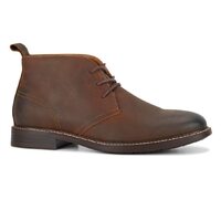 Hush Puppies Mens Harbour Leather Chukka Shoes Ankle Lace-Up Bounce 2.0 - Brown