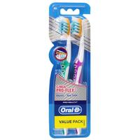 ORAL B PK2 TOOTHBRUSHES PRO-HEALTH CLINICAL PRO-FLEX VALUE PACK MEDIUM
