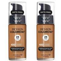 2x Revlon ColorStay Makeup for Combination Oily Skin SPF 15 - Caramel 400 - 30 ml