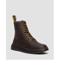 Dr. Martens Crewson 8 Eye Crazy Horse Leather Boots Combat Shoes - Dark Brown