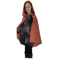 Kids Cape Cloak Hooded Robe Halloween Vampire Witch Wizard 120cm Hood - Red