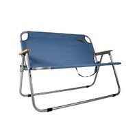 BlackWolf Settlement Double Folding Chair Camping Foldable (Captains Blue)