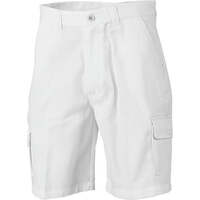 DNC 3302 Cotton Drill Cargo Shorts Workwear Work - White