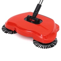 All-In-One Sweeper Vacuum Cleaner Non-Electric Broom Brush Hand-Push Spin 360