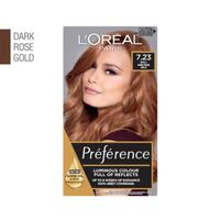 L'Oréal Paris Préférence Permanent Hair Colour - 7.23 Dark Rose Gold (Intense, Fade-Defying Colour)