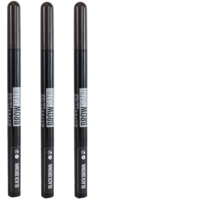 3x Maybelline Brow Satin Pencil Powder Duo Crayon 2 In 1 Liner -Black Brown     