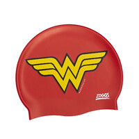 Zoggs Junior Wonder Woman Silicone Swim Cap Swimming Kids Childrens