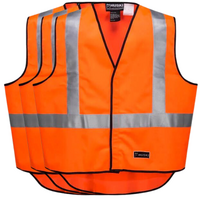 3x HUSKI Hi Vis Patrol Vest 3M Tape Safety Workwear High Visibility Bulk - Orange