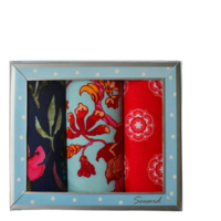 3x LADIES PREMIER SEWARD Floral Handkerchiefs 100% COTTON Hanky Gift Box 14425