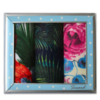 3x LADIES PREMIER SEWARD Floral Handkerchiefs 100% COTTON Hanky Gift Box 14426