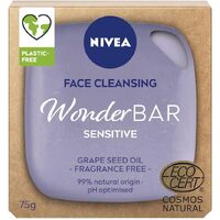 Nivea Face Cleansing Wonder Bar Sensitive Grape Seed Oil Fragrance Free 75g