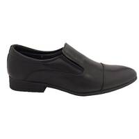 Grosby Mens Antonio Slip On Vegan Leather Shoes Work Formal Dress - Black