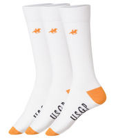 Livergy Mens Crew Socks - White/Orange- 1 Pack of 3
