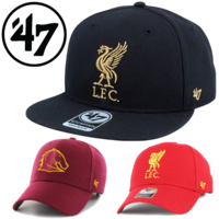 47 Brand Adjustable Snap Back National Sport League Hat Cap Liverpool/Red/Yellow