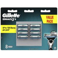 Gillette Mach3+ Mens Manual Razor Blade Refills - 8 Cartridges