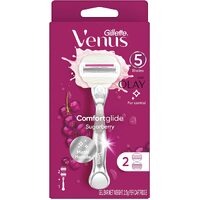 Gillette Venus Womens Comfortglide Sugarberry Razor Metal Handle + 2 Cartridges