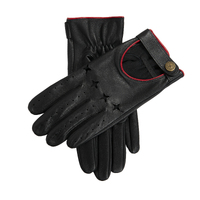 Dents Mens Suited Racer Touchscreen Leather Driving Gloves w/ Wristwatch Cut-Out