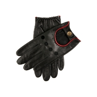 DENTS Mens Delta Classic Leather Driving Gloves - Black/Berry