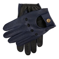 Dents Luxury Waverley Mens Leather Driving Gloves - Royal Blue/Black