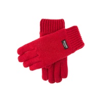 Dents Mens 100% Wool Knit Gloves with 3M Thinsulate Lining - Berry