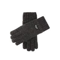DENTS Mens 3M Thinsulate Lined Wool Knitted Gloves Rib Cuff in Charcoal