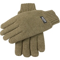 Dents Mens 100% Wool Knit Gloves with 3M Thinsulate Lining - Olive
