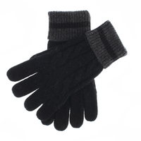 Dents Holwick Mens Cable Knit Goves - Warm Winter Ski - Black/Charcoal