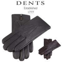 Dents Mens Classic Leather Gloves With 3-Point Stitch and 100% Cashmere Lining