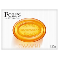 Pears Transparent Bath Soap 125g Gentle Care Moisturizing w/ Natural Oils