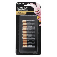 Duracell AAA Simply Batteries 1.5 Volts Alkaline Battery- 1 Pack of 14